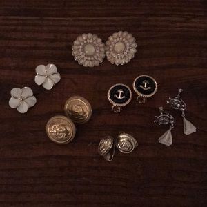 Set of 6 clip-on earrings - 4 vintage